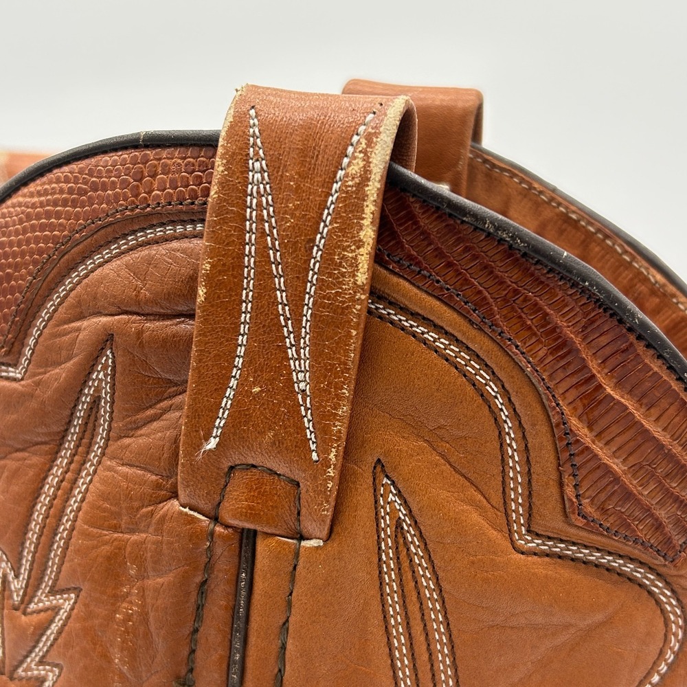 Vintage Nocona Teju Lizard Skin Western Cowboy Boots Men's 8.5  D Made in Spain - Picture 8 of 12
